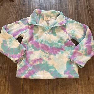 Children's Place Long Sleeve Tie Dye Microfleece Quarter Zip Pull over sz 4T